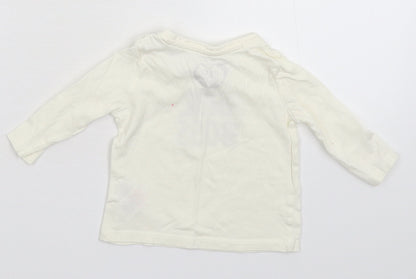 Back view of Primark Baby White Basic T-Shirt, size 3-6, Months