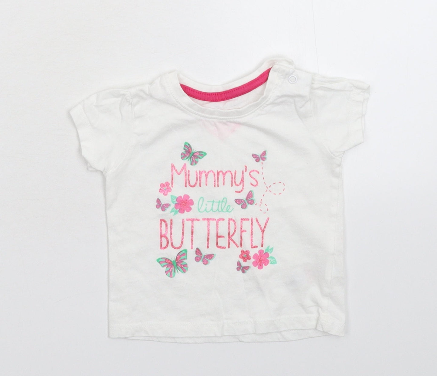 Primark Girls White   Basic T-Shirt Size 6-9 Months
