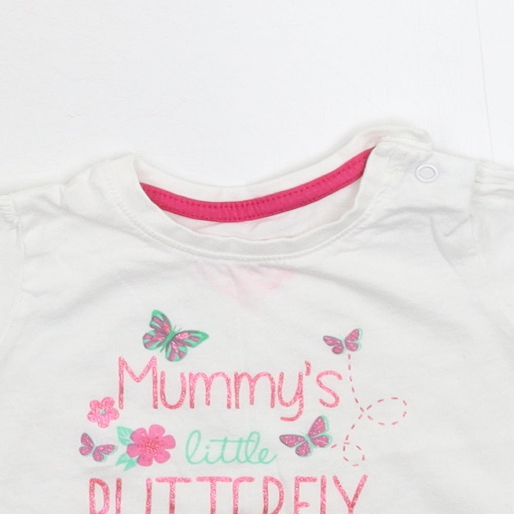 Primark Girls White   Basic T-Shirt Size 6-9 Months