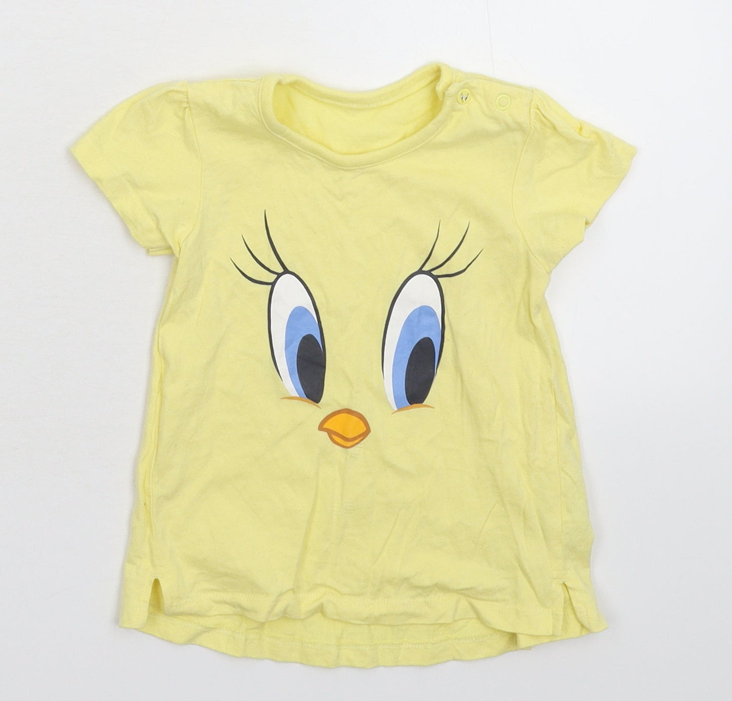 George Girls Yellow   Basic T-Shirt Size 9-12 Months
