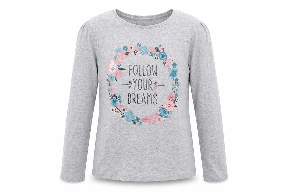 Young Dimension Girls Grey   Basic T-Shirt Size 6-7 Years
