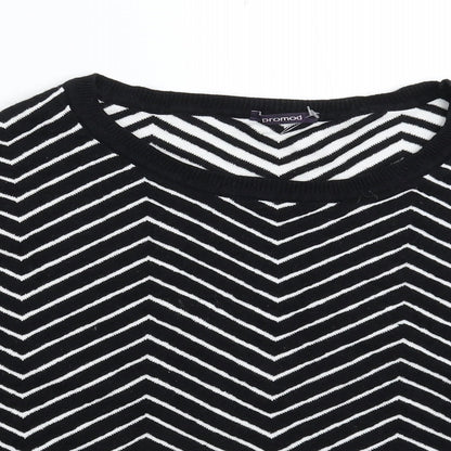 Promod Womens Black Striped Knit Pullover Jumper Size XS  - Oversized