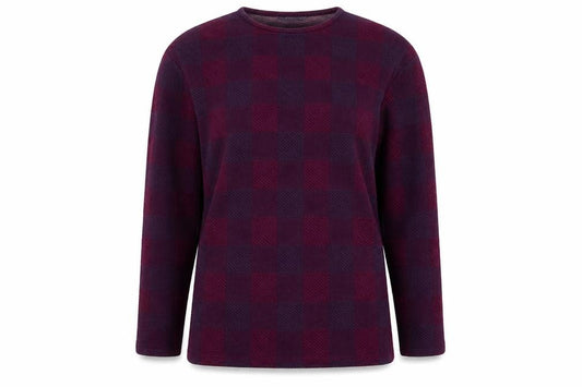 Marks and Spencer Womens Purple Check  Pullover Sweatshirt Size M