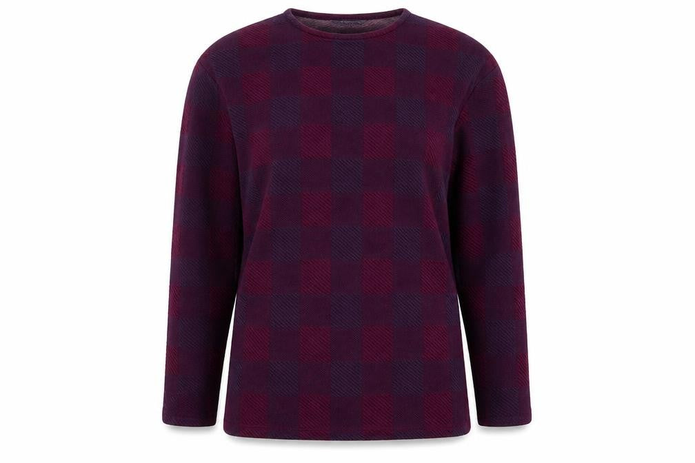 Marks & Spencer Womens Purple Check  Pullover Sweatshirt Size M