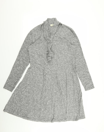 Additional front view of Papaya women’s grey fit & flare, size L
