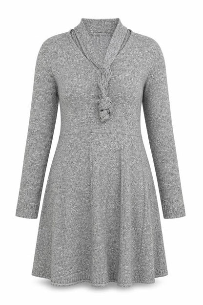 Front view of Papaya women’s grey fit & flare, size L