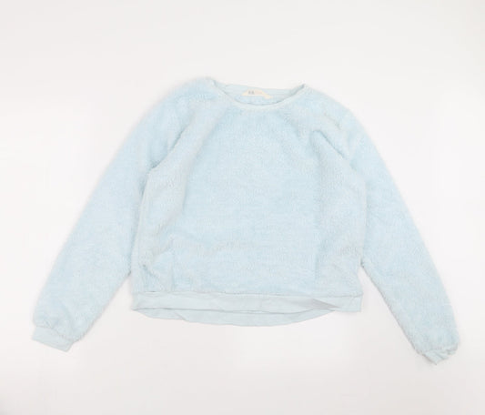 H&M Girls Blue   Pullover Jumper Size 14 Years  - fluffy