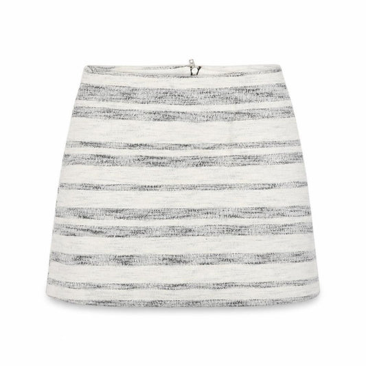 Topshop Womens Ivory Striped  A-Line Skirt Size 10