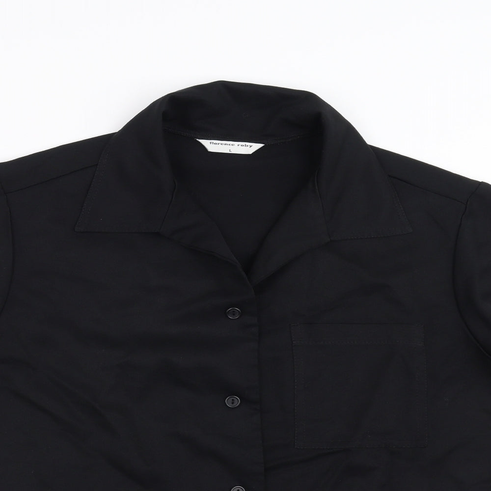 Florence Roby Mens Black    Button-Up Size L