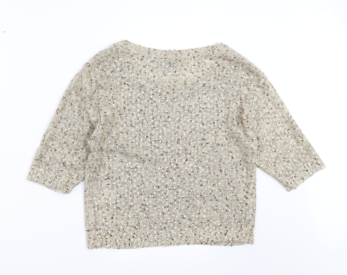 H&M Womens Beige   Pullover Jumper Size XS  - sequins