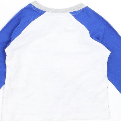 Brand and care label for Matalan Baby White Striped Basic T-Shirt, size 9-12, Months - got to stay fly