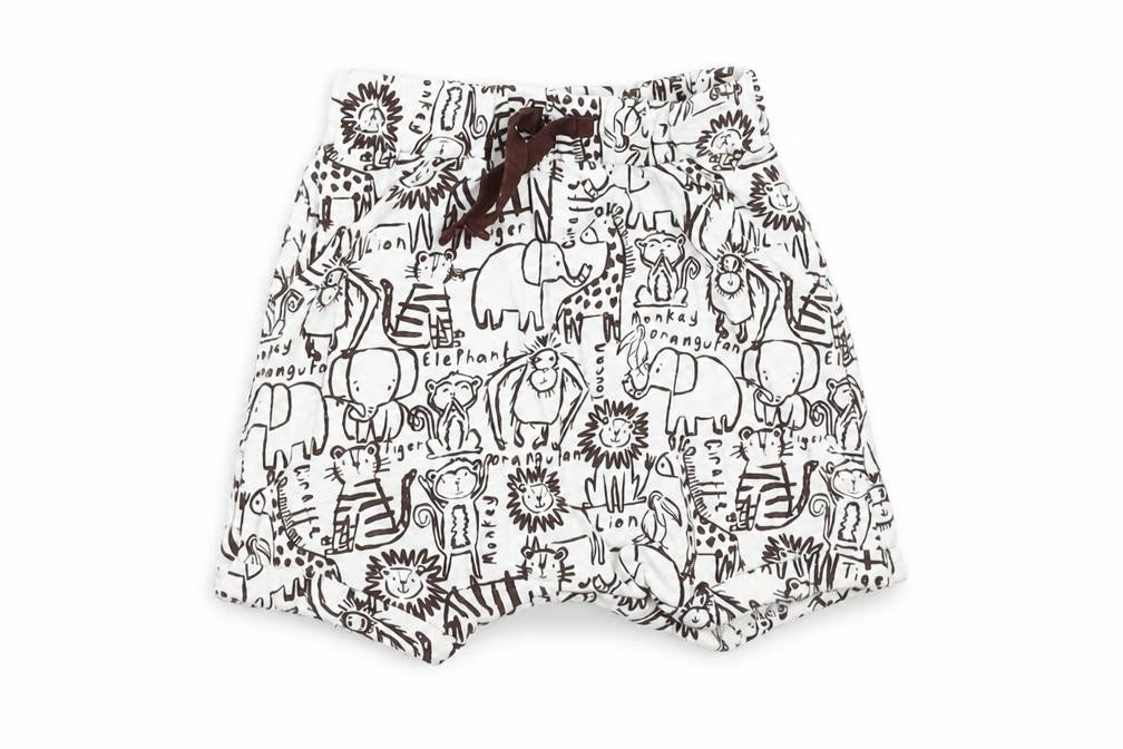 George Baby White   Cropped Trousers Size 9-12 Months  - Elephant Print shorts