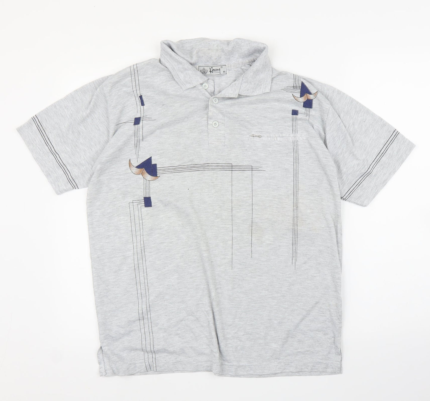 Hoang Mens Grey    T-Shirt Size M