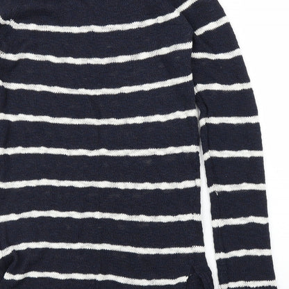 Dorothy Perkins Womens Blue Striped  Pullover Jumper Size 10