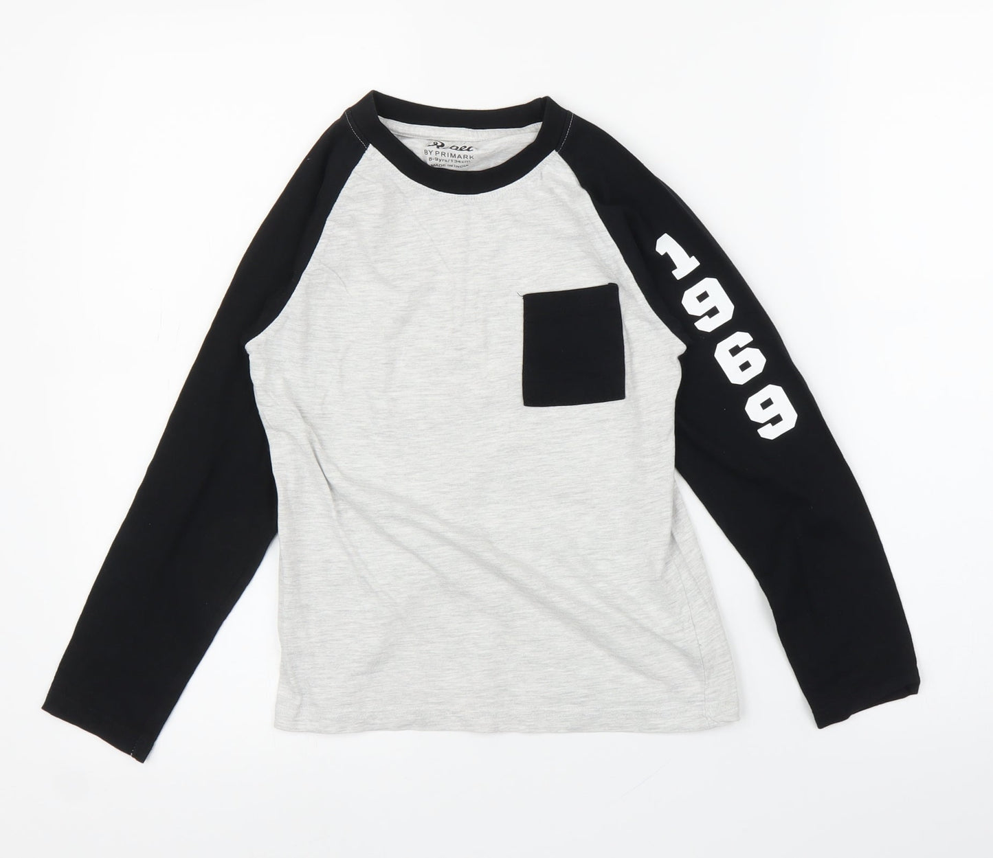 Primark Boys Grey   Basic T-Shirt Size 8 Years