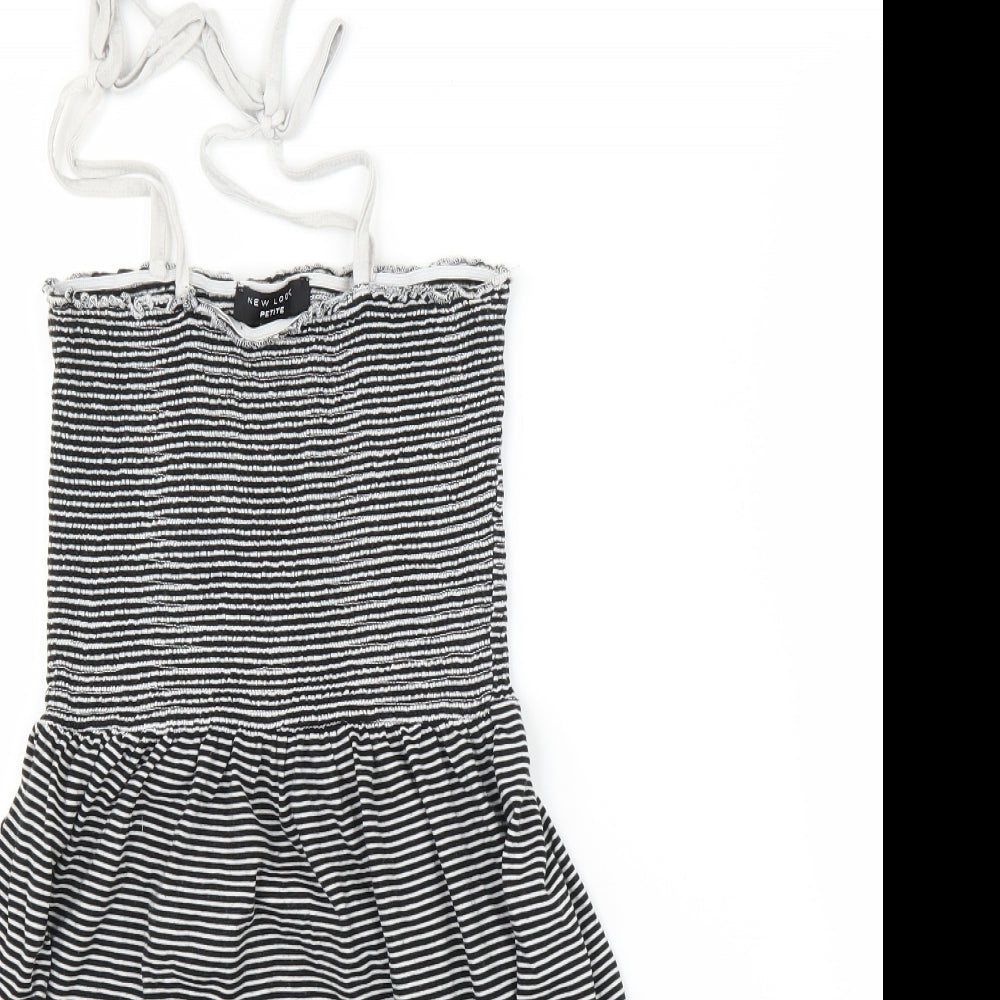 New Look Womens Black Striped  A-Line  Size 10