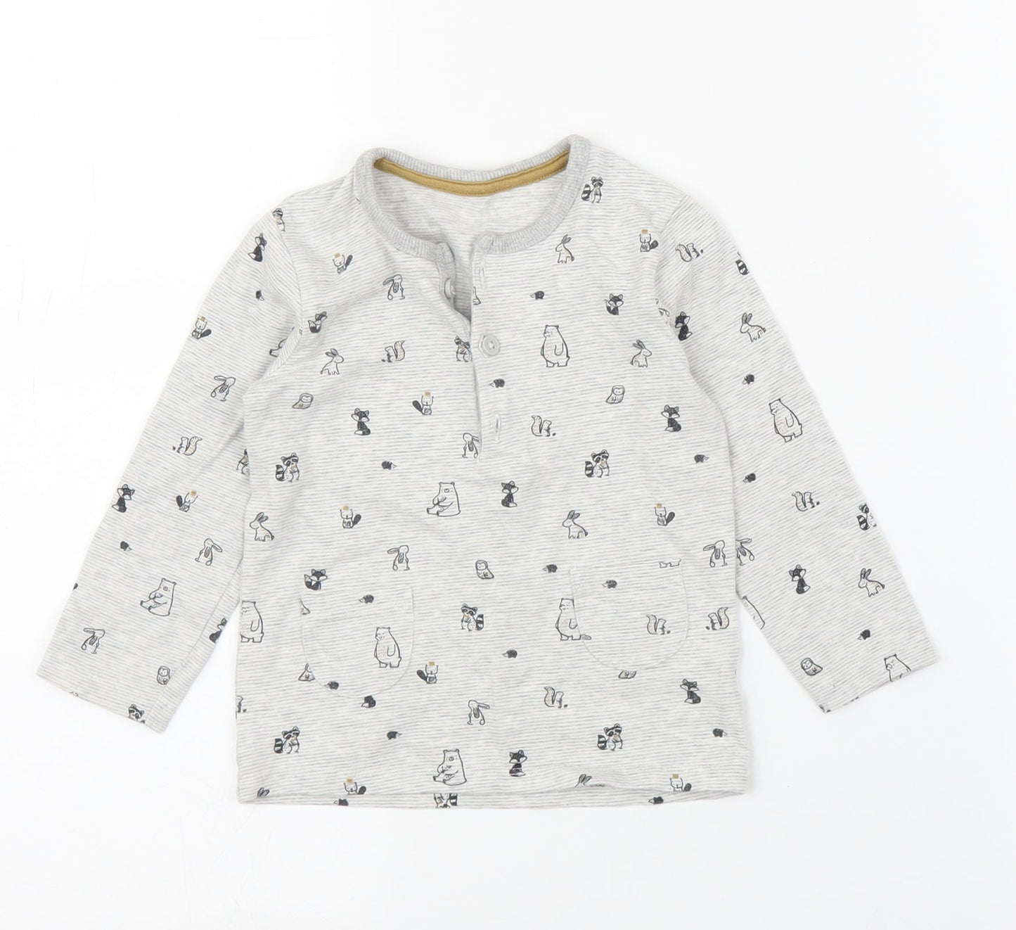 George Baby Grey Solid  Chemise Pyjama Set Size 9-12 Months