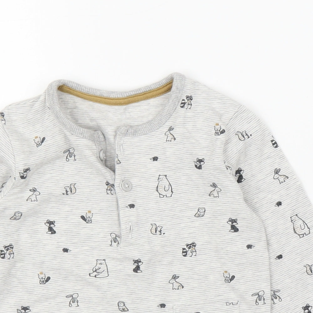 George Baby Grey Solid  Chemise Pyjama Set Size 9-12 Months