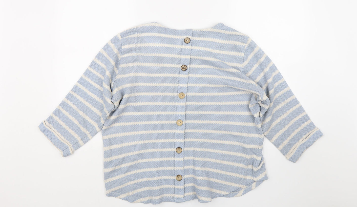George Womens Blue Striped  Pullover Jumper Size 16