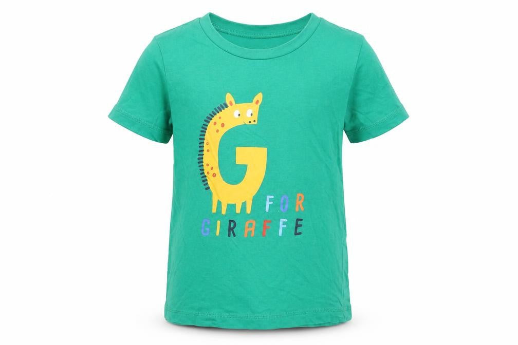 George Boys Green   Basic T-Shirt Size 4-5 Years  - Giraffe