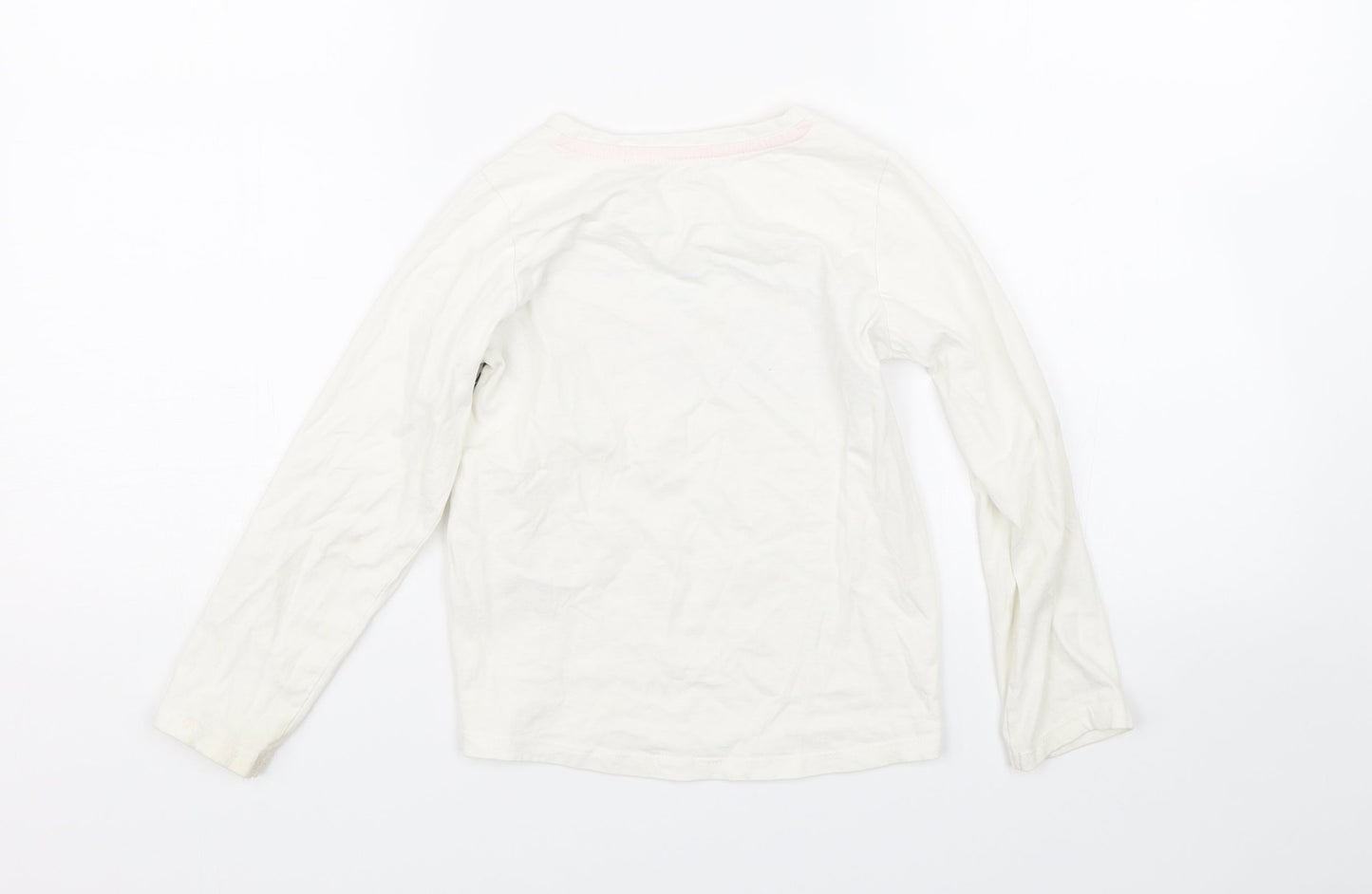 Nutmeg Girls White   Basic T-Shirt Size 6-7 Years