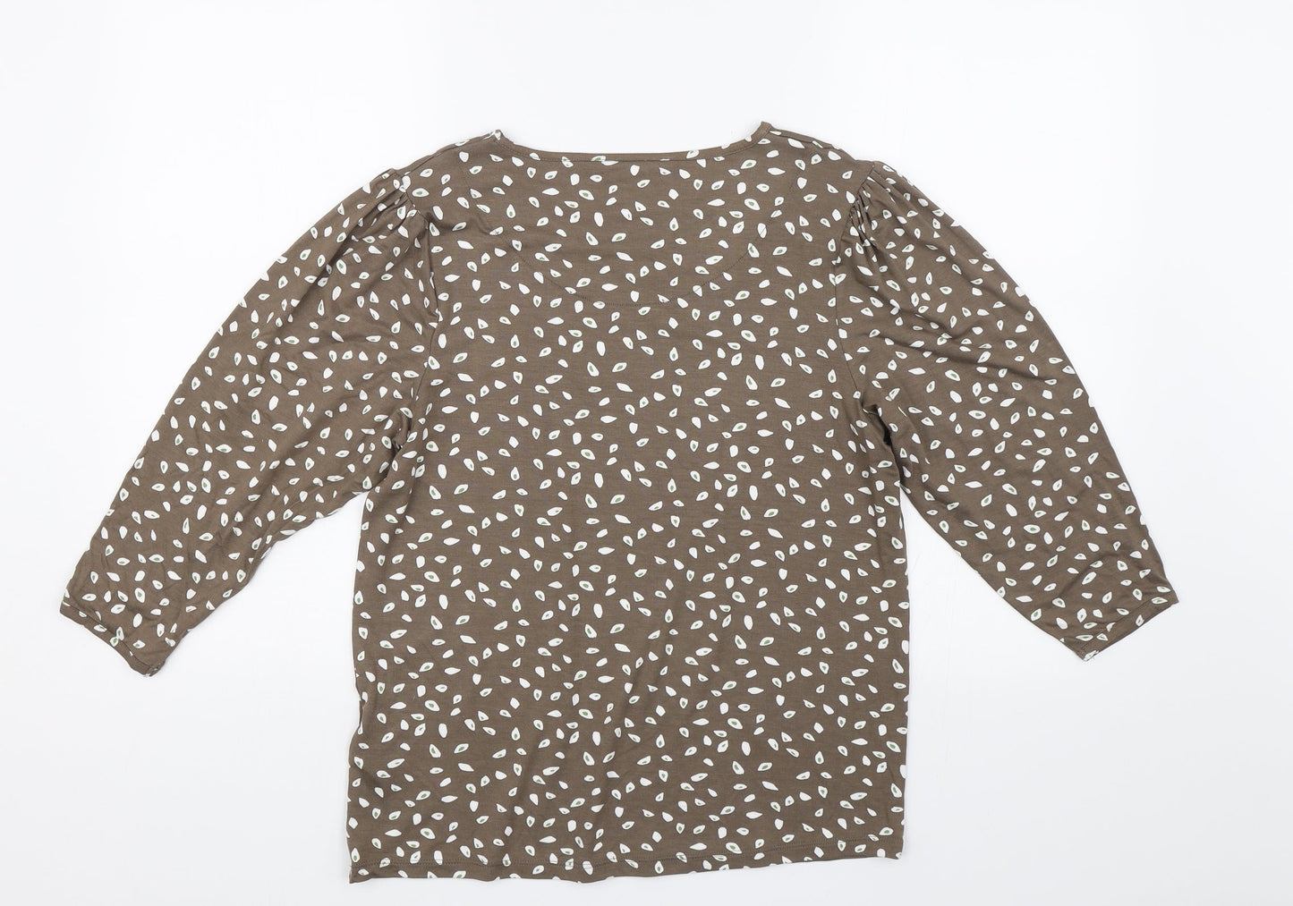Debenhams Womens Brown Floral  Basic T-Shirt Size 10