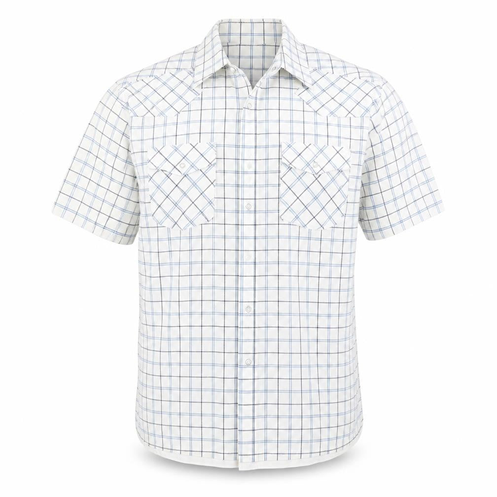 Vintage Refined Mens Blue Check   Button-Up Size M