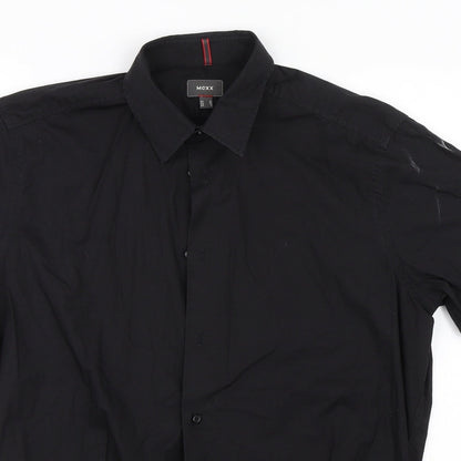 Close-up detail of Mexx men’s black button-up, size M
