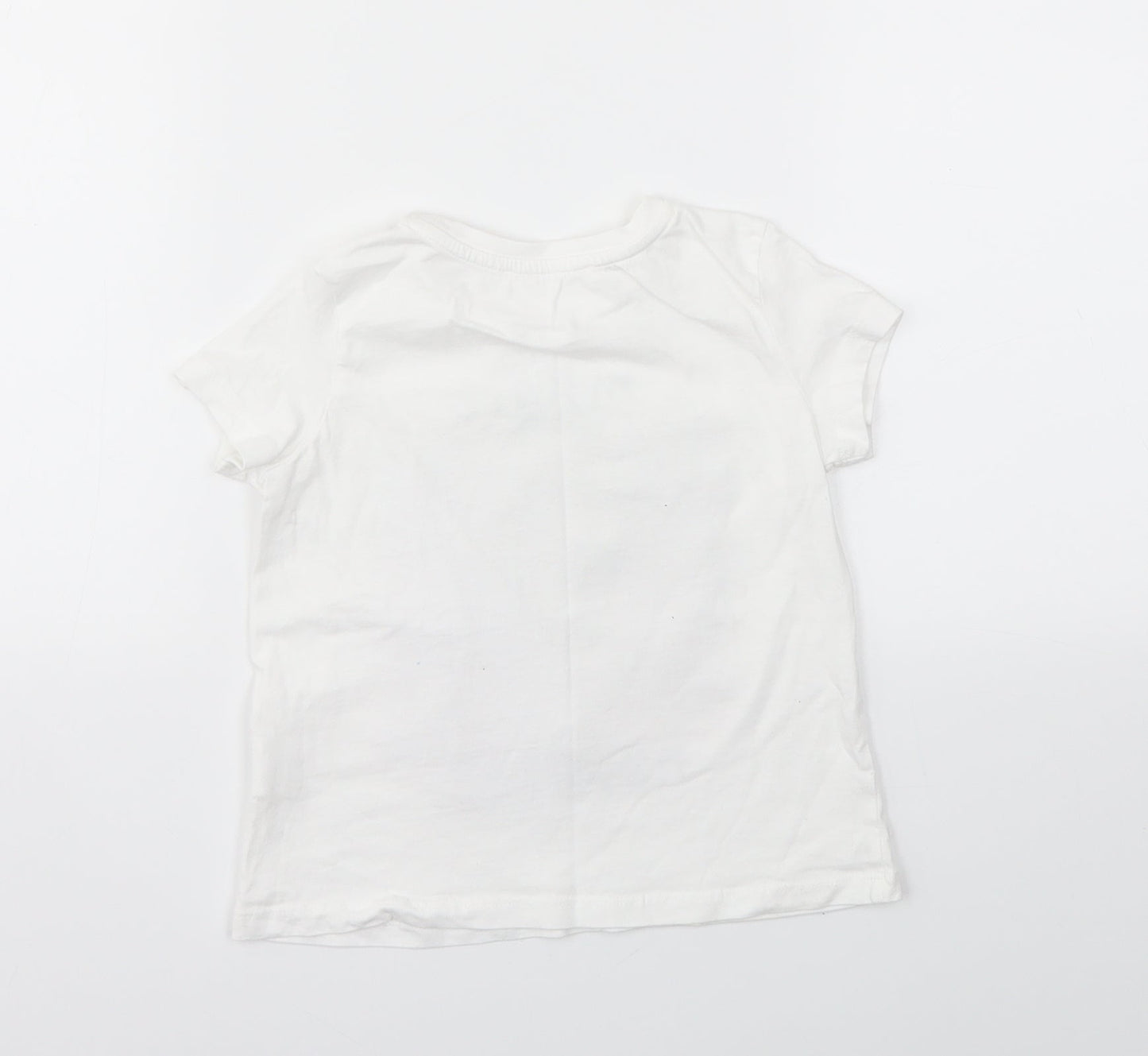KOTON Girls White   Basic T-Shirt Size 4-5 Years