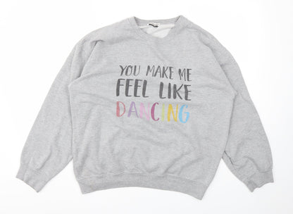 Additional front view of In the Style women’s grey jumper, size UK 10