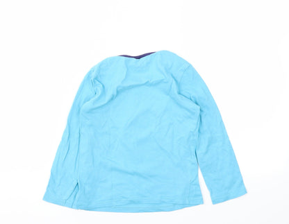 Back view of Disney girls’ blue animal print basic t-shirt, size 4, years