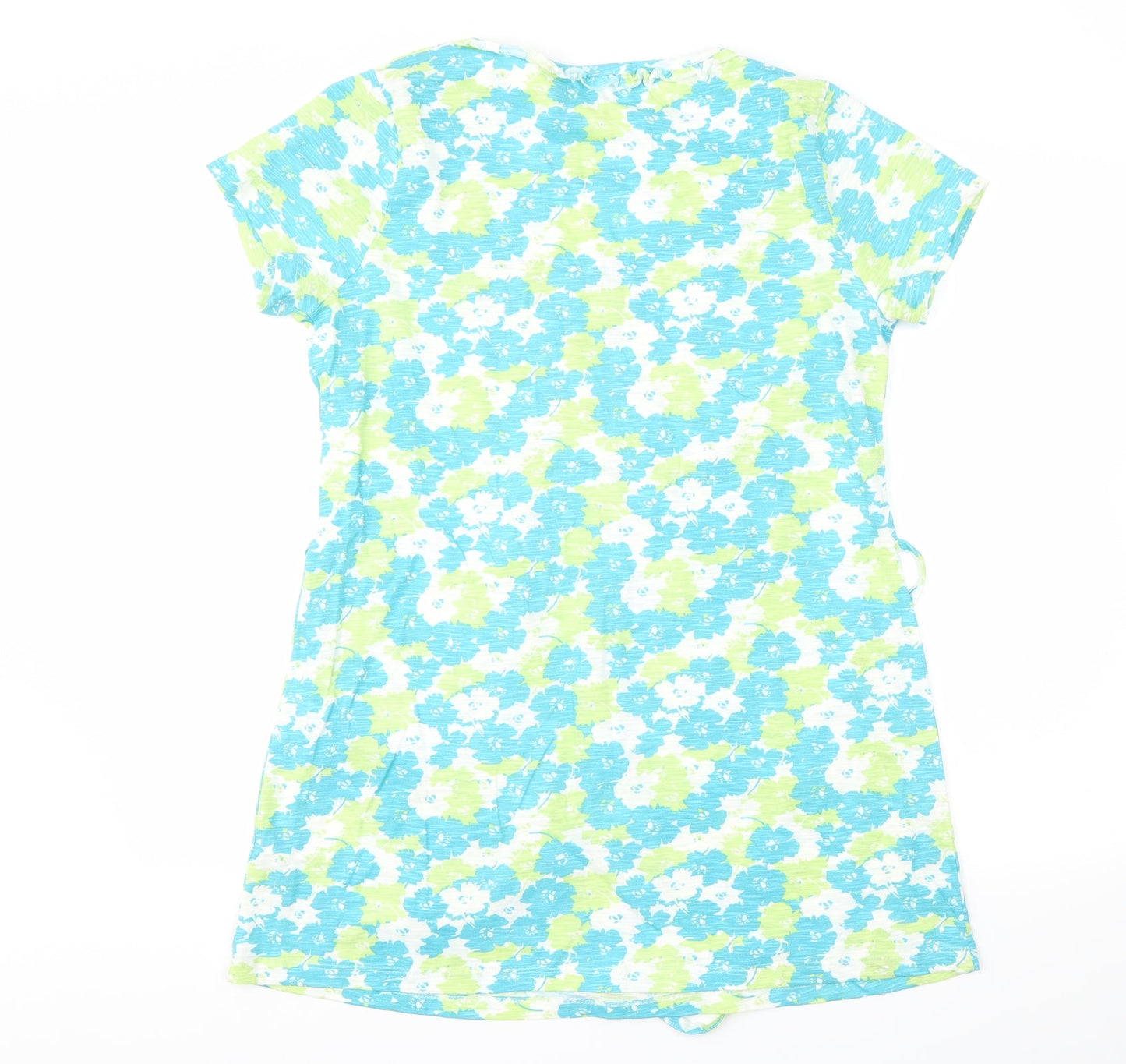 Authentic Womens Blue Floral  Basic T-Shirt Size 14
