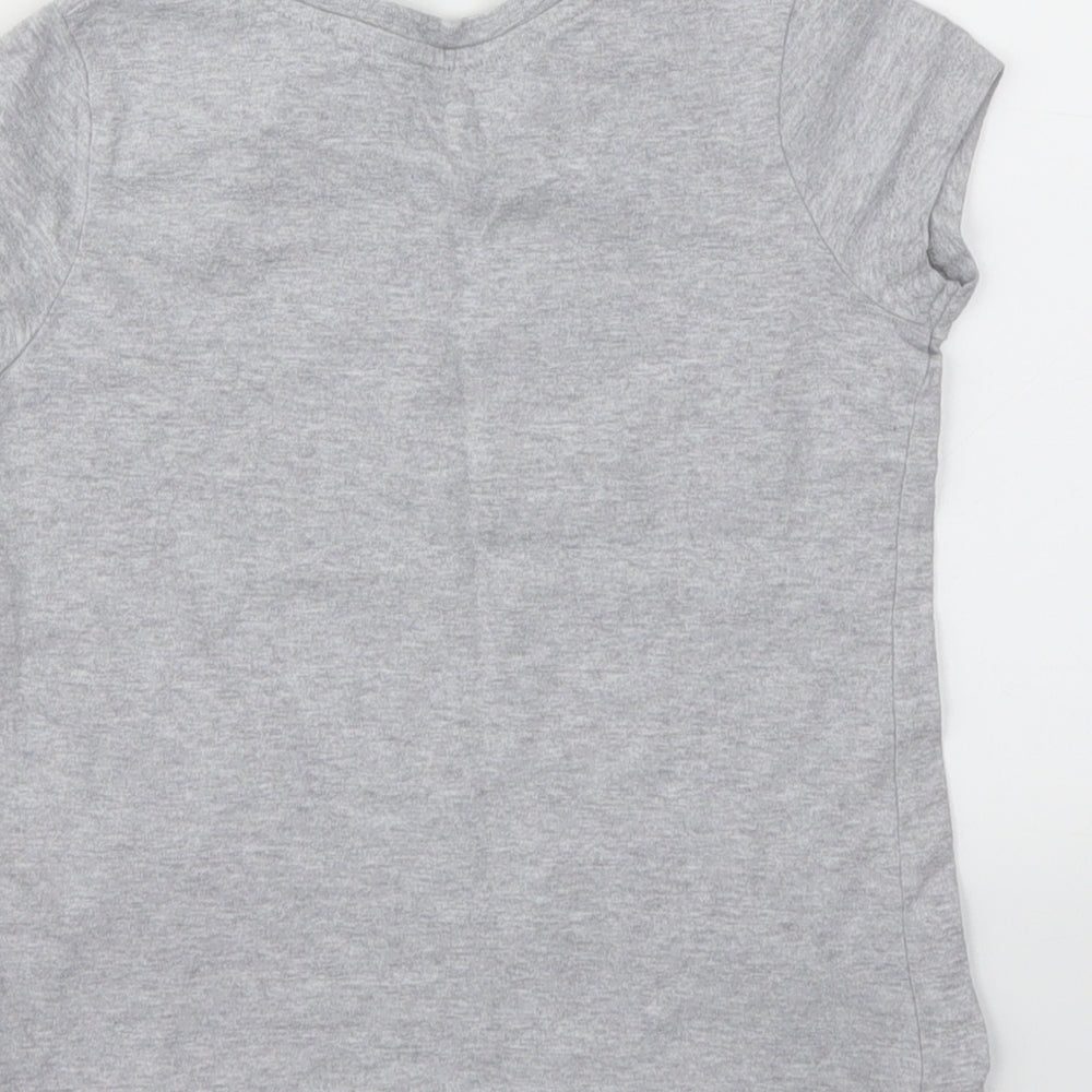 George Girls Grey Floral  Basic T-Shirt Size 5-6 Years