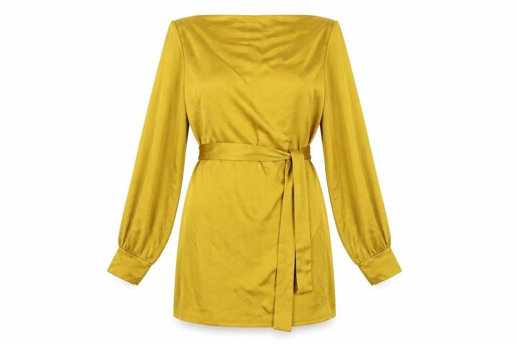 Boohoo Womens Yellow   A-Line  Size 12  - BELTED