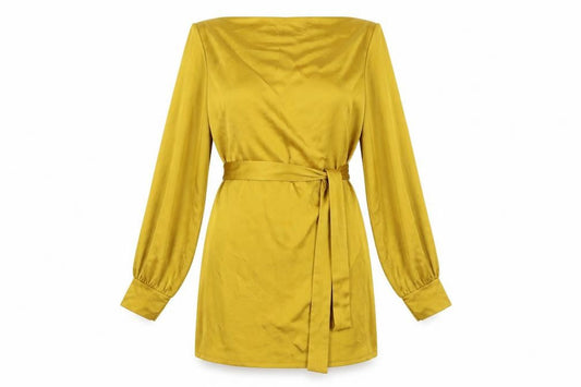 Boohoo Womens Yellow   A-Line  Size 12  - BELTED