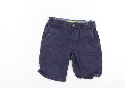 Additional front view of Denim & Co. girls’ blue chino trousers, size 3-4, years