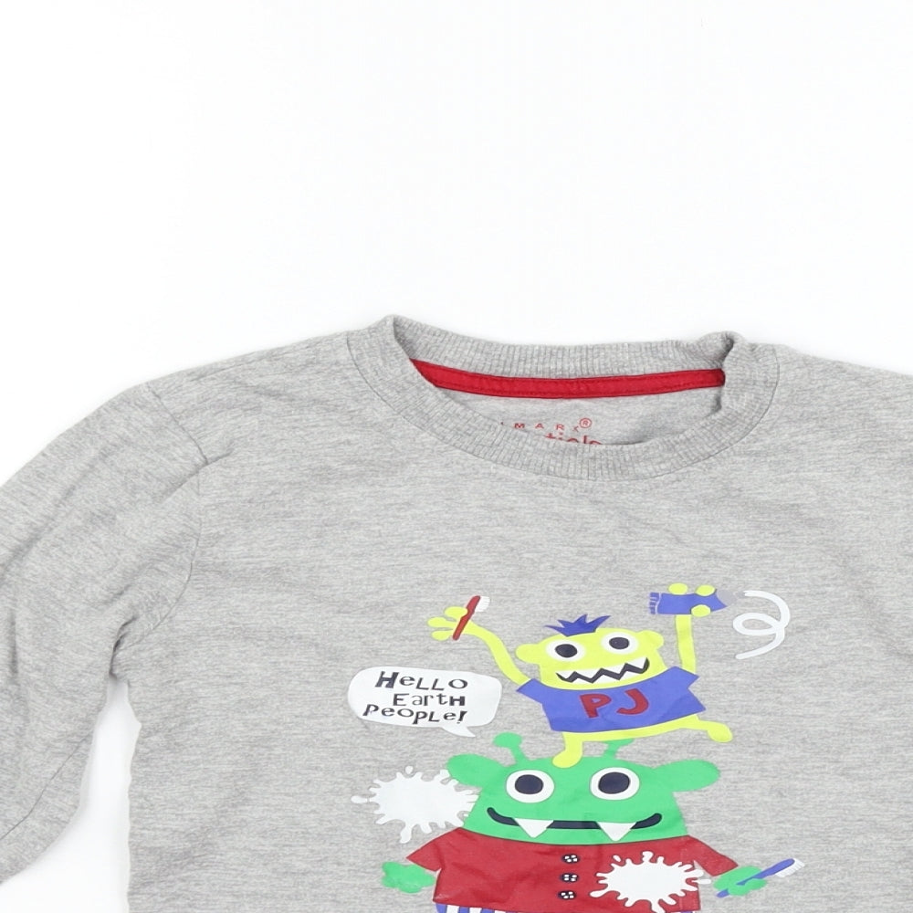pRIAMRK Girls Grey   Basic T-Shirt Size 4-5 Years