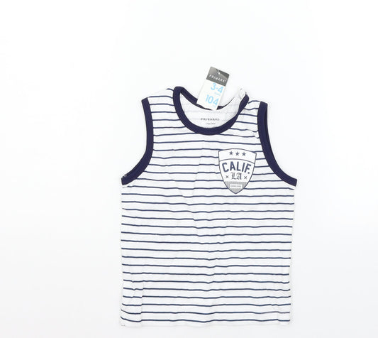 Primark Girls White   Basic Tank Size 3-4 Years