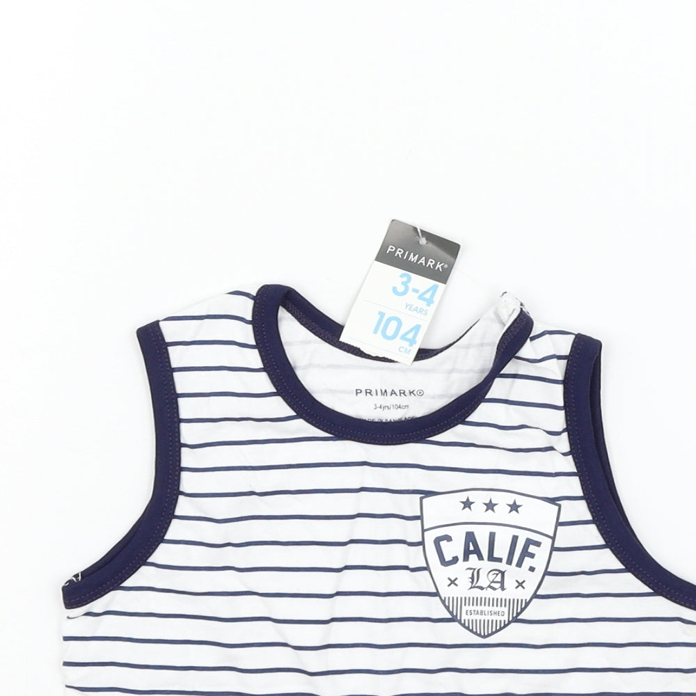 Primark Girls White   Basic Tank Size 3-4 Years