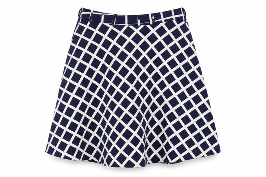 ch mu Womens Blue Geometric  Flare Skirt Size 6