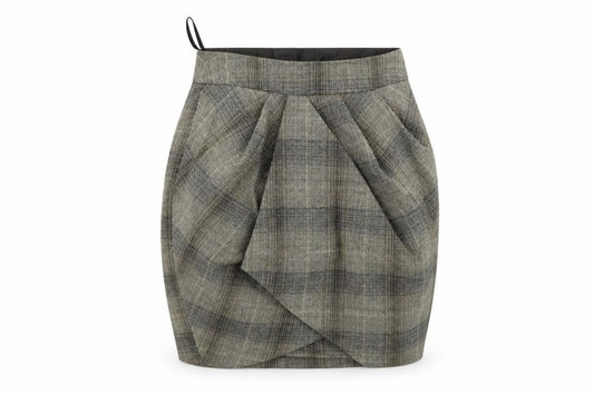 Dorothy Perkins Womens Grey Check  A-Line Skirt Size 6