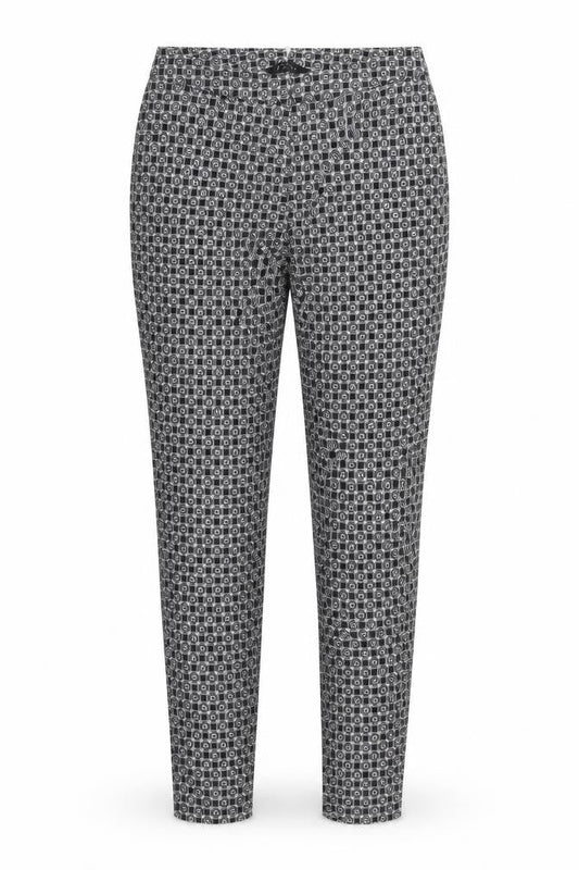 New Look Womens Grey Geometric  Trousers  Size 8 L28 in