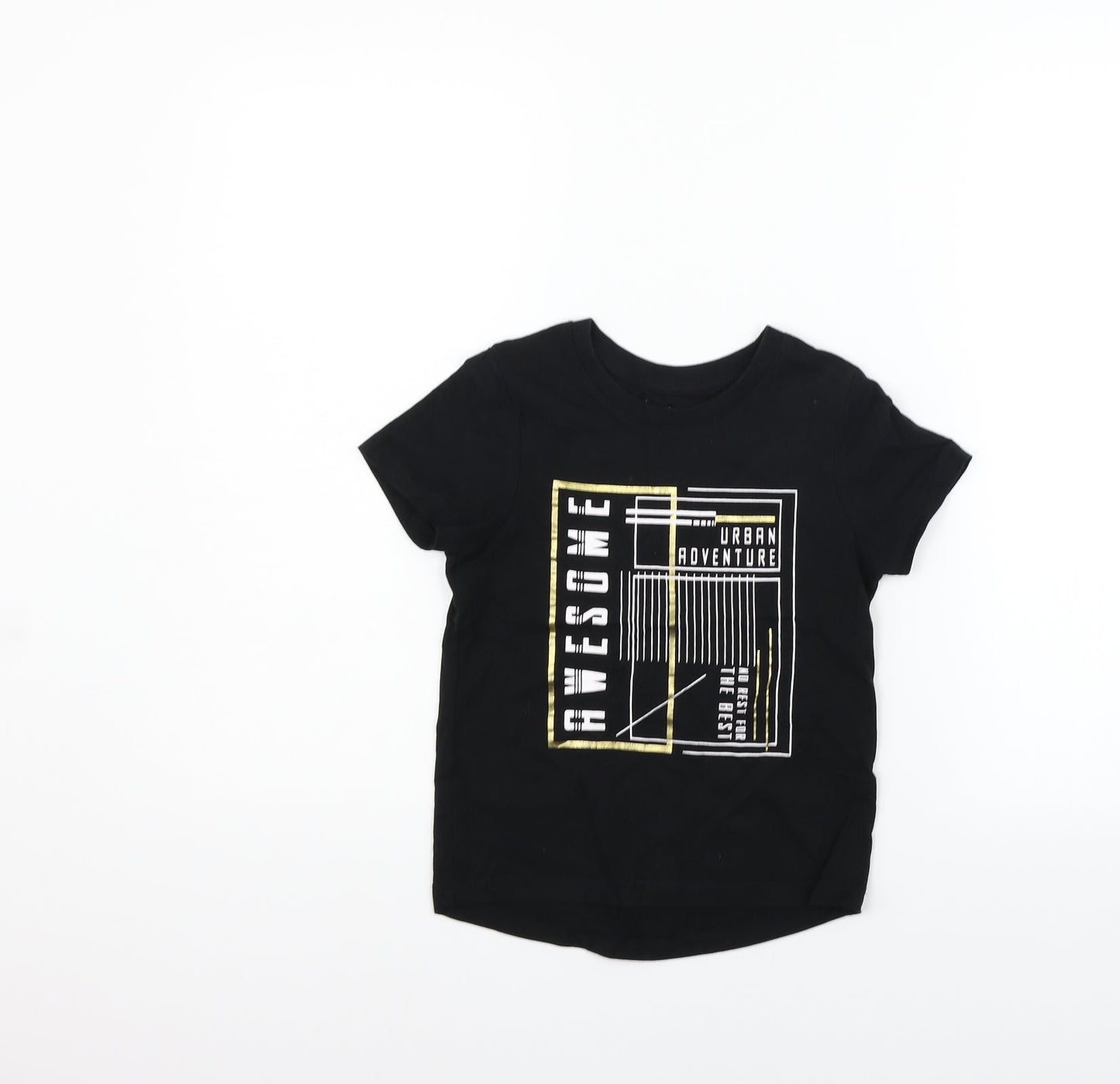 Nutmeg Girls Black   Basic T-Shirt Size 6-7 Years