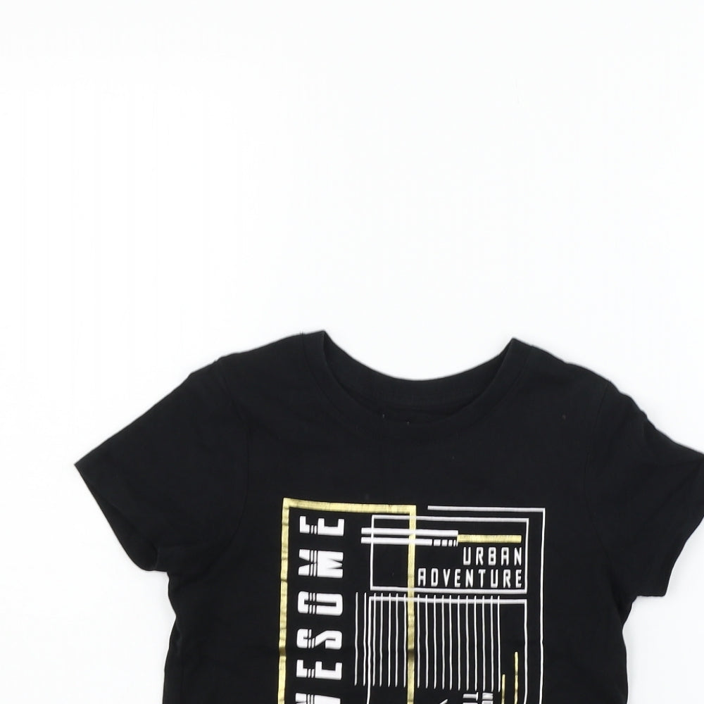 Nutmeg Girls Black   Basic T-Shirt Size 6-7 Years