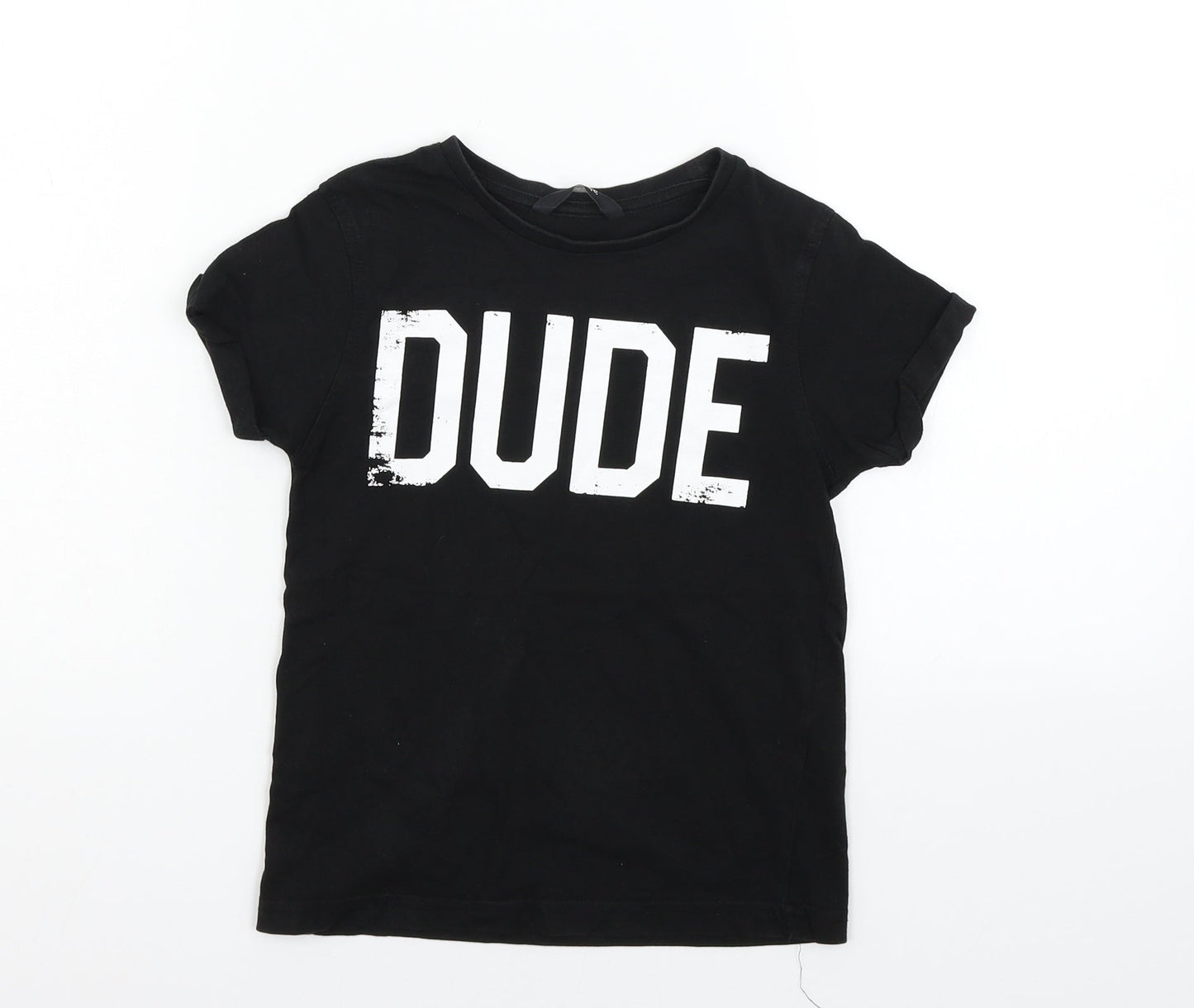George Girls Black   Basic T-Shirt Size 6-7 Years