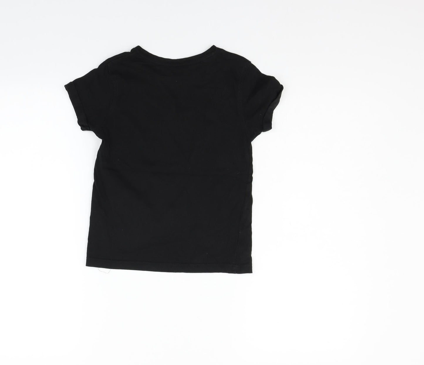 George Girls Black   Basic T-Shirt Size 6-7 Years