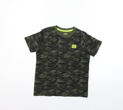 Additional front view of F&F girls’ green geometric basic t-shirt, size 5-6, years