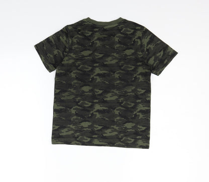 Back view of F&F girls’ green geometric basic t-shirt, size 5-6, years