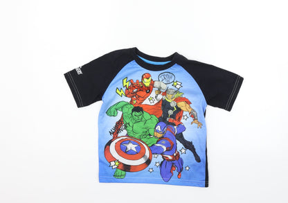 Preloved Character.com Boys Black   Basic T-Shirt Size 5 Years  - MARVEL - Front
