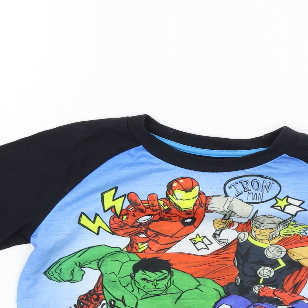 Character.com Boys Black   Basic T-Shirt Size 5 Years  - MARVEL